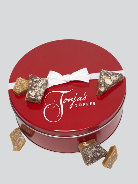 Large Red Tin Toffee