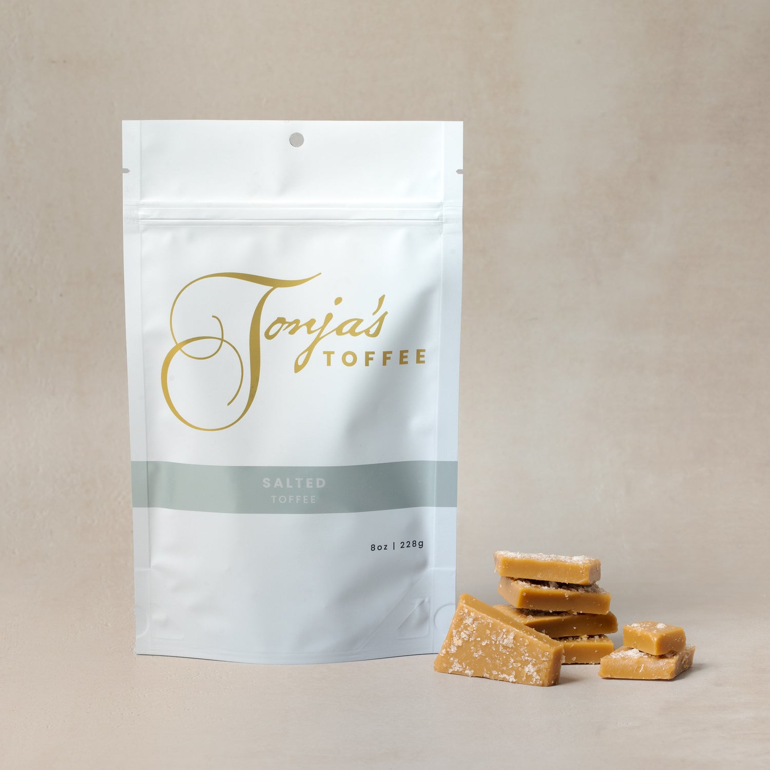 Salted Toffee with sea salt sprinkle - Tonja's Toffee
